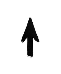 hand drawn watercolor arrow black on a white background