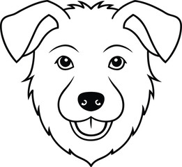 dog head line art