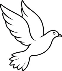 white dove line art