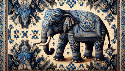 Picture of ancient Thai underwear with the legendary elephant pattern.