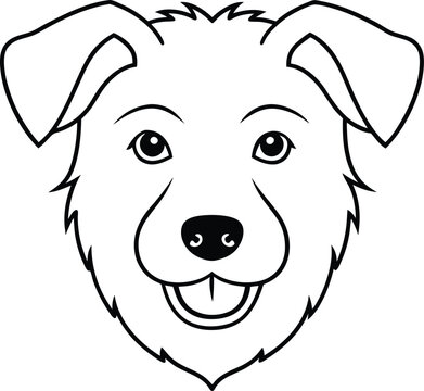 recommend clip art: dog head line art