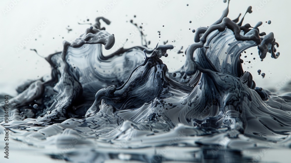 Poster develop ink drops and splashes with subtle variations in opacity