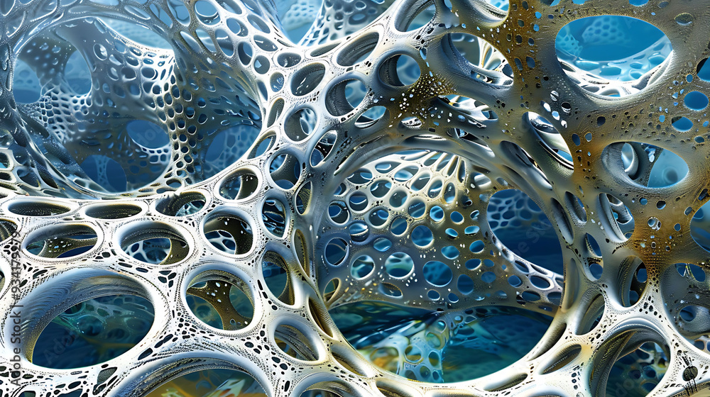 Poster molecular architecture showcasing complex structures with detailed molecular designs