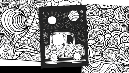 Coloring page, truck design