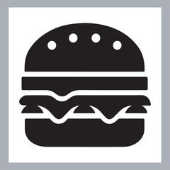 Logotype icons single burger illustration silhouettes in white background