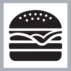 Logotype icons single burger illustration silhouettes in white background
