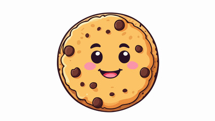 Fototapeta premium Smiling Chocolate Chip Cookie: A Fun and Playful Treat