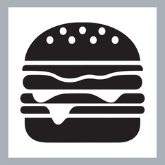 Logotype icons single burger illustration silhouettes in white background