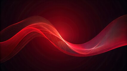 Naklejka premium Illustration of abstract red wave digital background