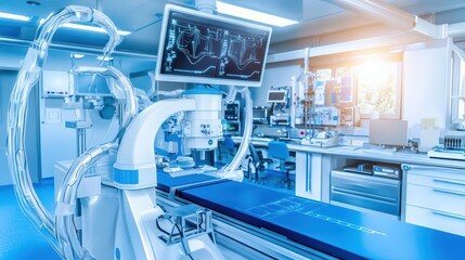 Modern medical facility with advanced equipment and technology, designed for efficient healthcare services and patient care.