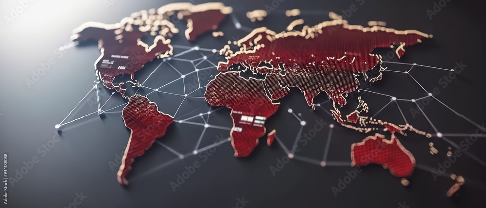 Aufkleber stylish world map design showcasing global connectivity with a modern and vibrant color scheme for v