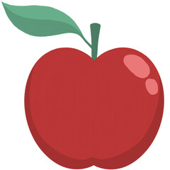 Red apple with leaf