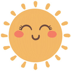 Sun with a smile cartoon