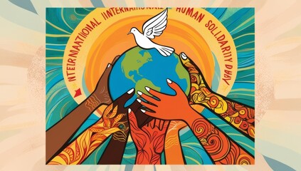 A vibrant illustration celebrating International Human solidarity day