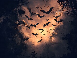 Fototapeta premium Macabre Halloween Digital Painting of Dramatic Bat in Uncanny Valley Style
