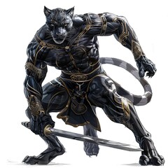 Fototapeta premium Anime Panther Warrior