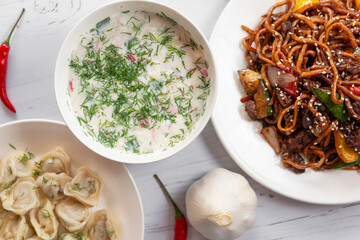 traditional oriental cuisine food banner