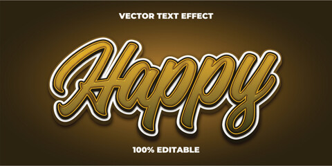 Happy 3d text style effect themed happy kid