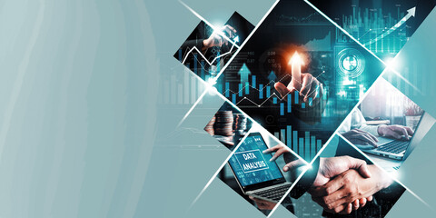 Futuristic business digital financial data technology concept for future big data analytic and...
