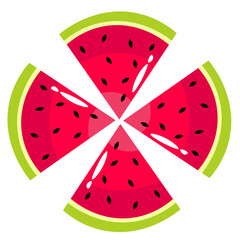 slices of watermelon fruit summer on white background