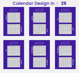 2025 calendar design in happy new year.