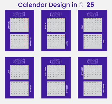 2025 calendar design in happy new year.