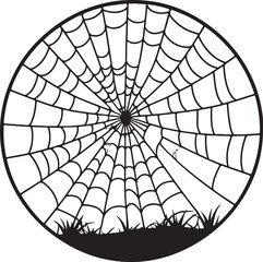 Obraz premium a spiders web icon ,vector black color silhouette, isolated white background