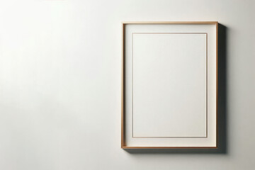 White picture frame on a light background. Space for text.