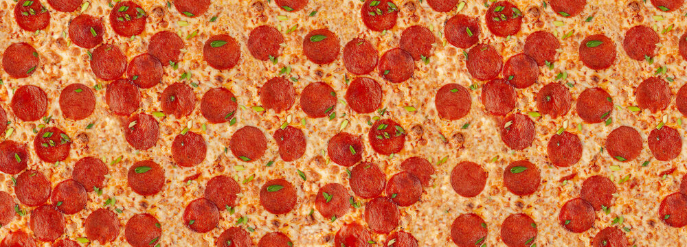 Pepperoni pizza texture background realistic 3d render