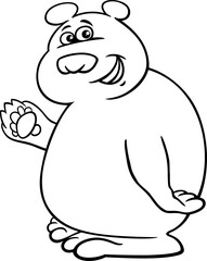 cartoon brown bear comic animal character coloring page