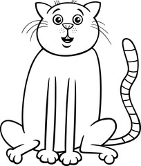 funny cartoon cat comic animal character coloring page