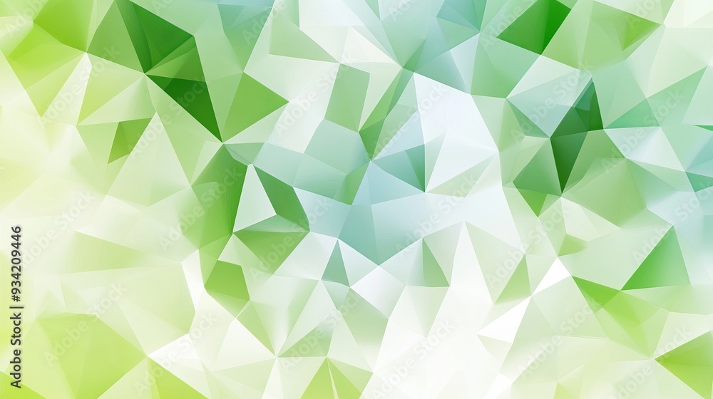 Poster a light green vector background with triangles, featuring a modern abstract illustration with colorf