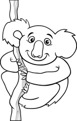 cartoon koala funny animal character coloring page