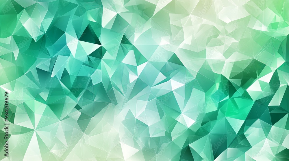 Poster a light green vector pattern in a polygonal style, featuring a set of colorful triangles. ideal for 