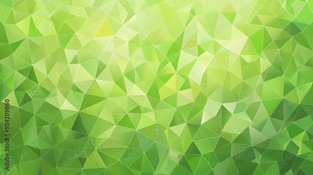 Poster a light green vector pattern in a polygonal style, featuring a set of colorful triangles. ideal for 