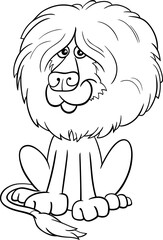 cartoon lion wild animal character coloring page