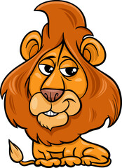 cartoon funny lion wild animal character