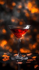 Dramatic Halloween Cocktail Photography with Bold Color Palette and Chiaroscuro Lighting