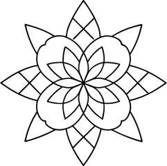 black and white flower isolated