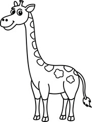 Giraffe Illustration Outline Art for Children's Coloring Fun
