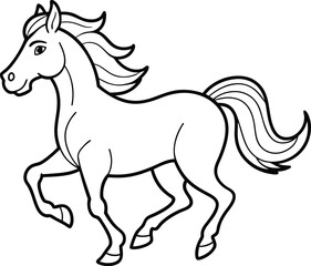 Obraz premium Adorable Horse Illustration for Kids Coloring Book Outline Art 