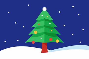 Christmass Tree and Background Minimalistic Design