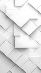 3D White Cubes on White Background, Abstract Image, Texture, Pattern, Wallpaper, Cover and Screen of Smartphone, Cell Phone, Computer, Laptop, 9:16 and 16:9 Format