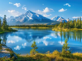 Panoramic Serenity: Banff National Park's Lakes and Mountains