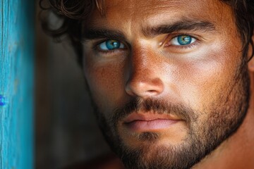 Obraz premium Portrait of a beautiful man, Generative AI