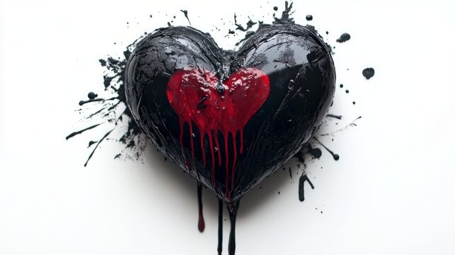 isolated Heart bleeding on White Background 8k high detailed image