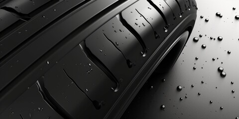 Abstract background with car tire protector and modern and elegant, clean lines and minimalist design.