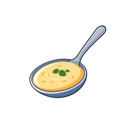 Soup ladle cartoon icon illustration on white background Generative AI