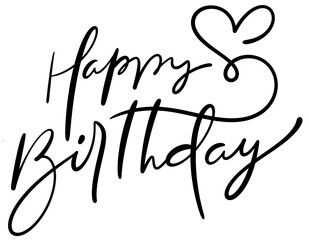 Fototapeta premium Happy Birthday Handwriting Lettering