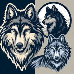 Fototapeta premium A Sophisticated and Elegant Wolf: The Logo that Combines High-Quality Craftsmanship and Modern Aesthetic